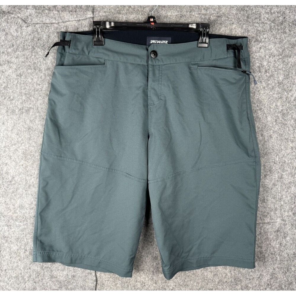 Specialized Cycling Shorts Men's 38 Green Belted Pockets 13" Inseam Mountain